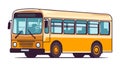 Old vintage american bus vector illustration. Retro passenger vehicle