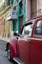 Old vintage american car in the colorful streets of colonial Havana, Cuba Royalty Free Stock Photo