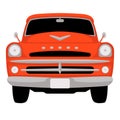 Old vintage american car, vector illustration,flat style, front Royalty Free Stock Photo