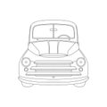 old vintage american car, vector illustration, lining view