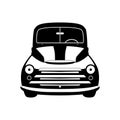 Old vintage american car, vector illustration, lining draw , front