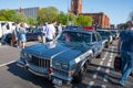 Old Vintage American Dodge police car at the Berlin Brennt protest