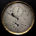 Old vintage analog stopwatch and clock, on black Royalty Free Stock Photo