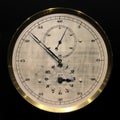 Old vintage analog stopwatch and clock, on black Royalty Free Stock Photo