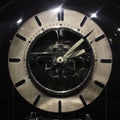 Old vintage antique clock on black background Royalty Free Stock Photo