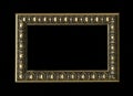 Old, vintage, antique frame isolated on black background Royalty Free Stock Photo