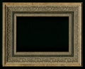 Old, vintage, antique frame isolated on black background Royalty Free Stock Photo