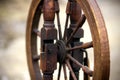 Old vintage peasant spinning wheel