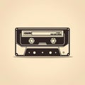 Old vintage audio cassette tape. Front, top view Royalty Free Stock Photo