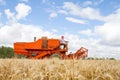 A old vintage bamford combine harvesters Royalty Free Stock Photo