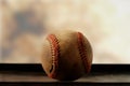 Old vintage baseball image with blurred background Royalty Free Stock Photo