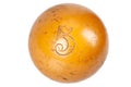 Old vintage billiard ball, number fivee. On white background Royalty Free Stock Photo