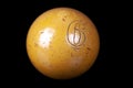 Old vintage billiard ball, number six. On black background Royalty Free Stock Photo