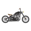 Old vintage black bobber bike. cafe racer theme