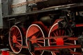 Old vintage black and red wheels steam locomotive Royalty Free Stock Photo