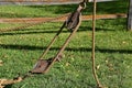 Old vintage block and tackle system Royalty Free Stock Photo