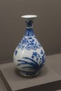 Old vintage blue china bowl and vase in Museum