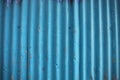 Old blue corrugated metal background and texture surface design Royalty Free Stock Photo