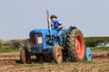 Old blue fordson major tractor at ploughing match