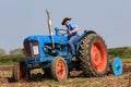 Old blue fordson major tractor at ploughing match Royalty Free Stock Photo