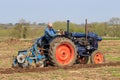 Old blue fordson tractor at ploughing match