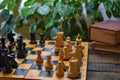 Old vintage board game chess Royalty Free Stock Photo