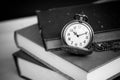 Old vintage books and pocket watches Royalty Free Stock Photo