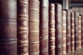 Old vintage books in a row Royalty Free Stock Photo