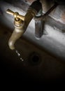 Old vintage brass water faucet