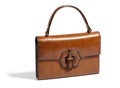 Old vintage brown leather handbag Royalty Free Stock Photo