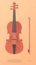 An old vintage brown violin with a bow. A classic string musical instrument.