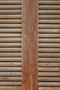 Old vintage brown wood louver window, is an ingredient in home decoration