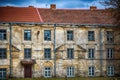 Old vintage building in Vilnius with red bricks roof