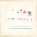 Old vintage camera with Heart. Vector illustration card in hipster style. Template for design of cards and invitations. Royalty Free Stock Photo