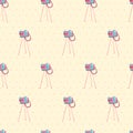 Old vintage camera Seamless Background. Vector illustration. Sea