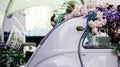 old vintage car decorated with flowers Royalty Free Stock Photo