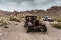 Old vintage car truck abandoned in the desert Royalty Free Stock Photo