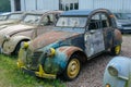 Old vintage cars Citroen old grunge scratched dirty rusty vintage color Royalty Free Stock Photo