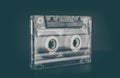 Old vintage cassette tapes on black background. Royalty Free Stock Photo