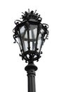 Old Vintage Cast Iron Street Lamp Post Isolated Royalty Free Stock Photo