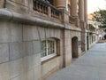 Old vintage castle like building and sidewalk downtown Atlanta