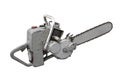 Old vintage chainsaw isolated. Royalty Free Stock Photo