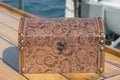 Old vintage chest on ship deck