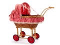 An old vintage childrens doll stroller Royalty Free Stock Photo