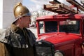 Old vintage classic fire truck. Royalty Free Stock Photo