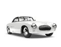 Old vintage clear white sports car - front view Royalty Free Stock Photo