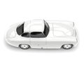 Old vintage clear white sports car - top down side view Royalty Free Stock Photo