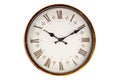 Old vintage clock face on white background