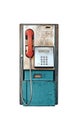 Old vintage coin operated public payphone isolated Royalty Free Stock Photo