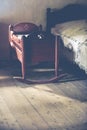 Old vintage cradle in chamber Royalty Free Stock Photo